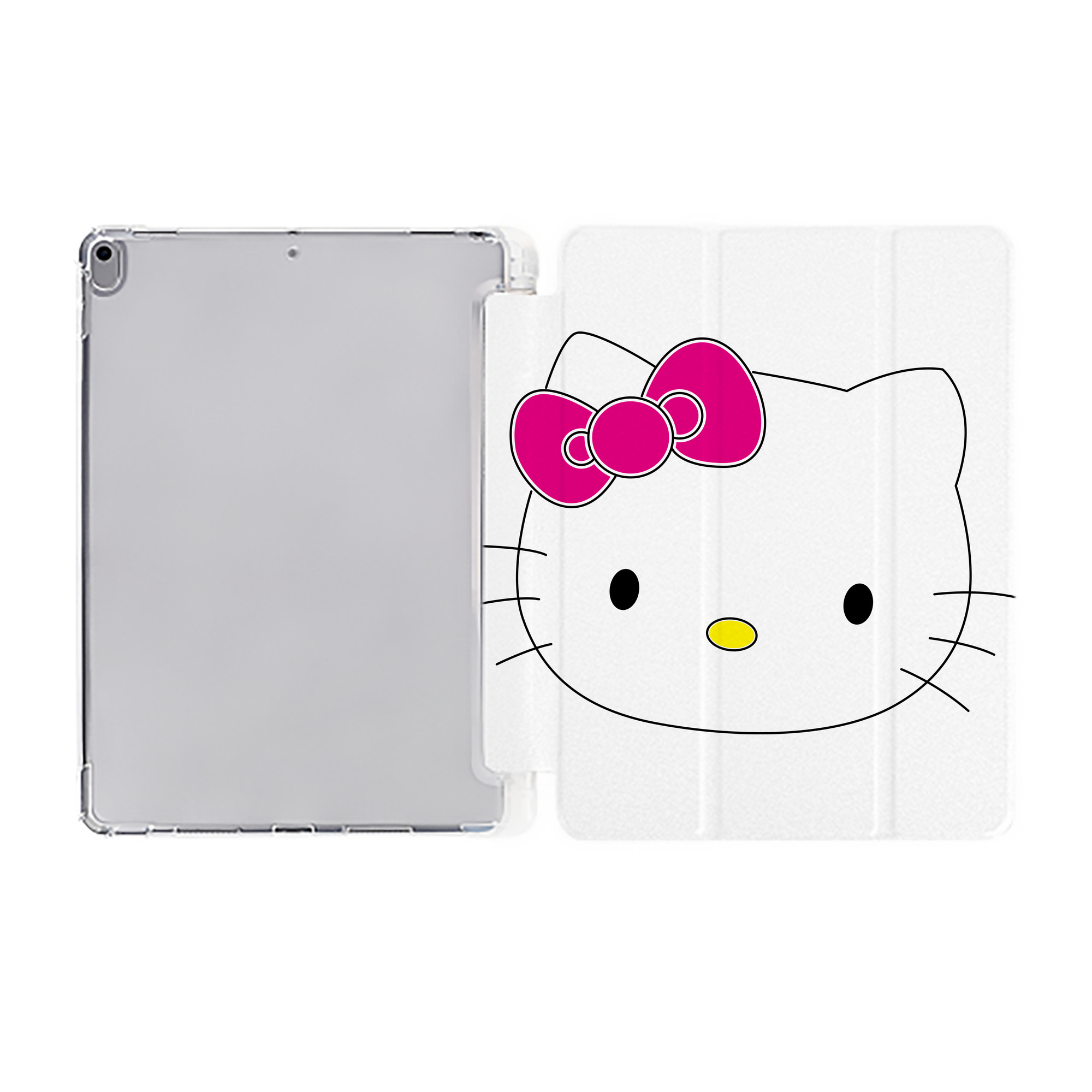 （画像用） Hello Kitty ハローキティ IPad ケース ペン収納付き 三つ折りスタンド PUレザー×シリコン 対応機種9.5/10.5/10.9インチ